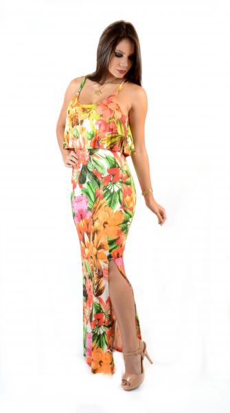 VESTIDO LONGO ESTAMPADO REF. V6020