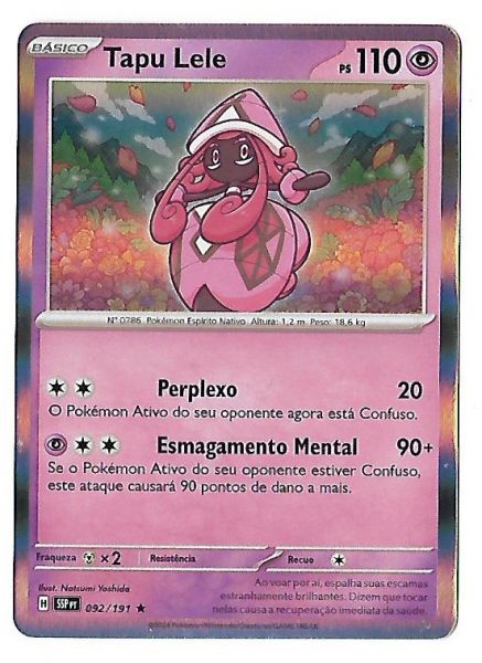 Pokemon Tapu Lele Holofoil Escarlate e Violeta Fagulhas Impetuosas