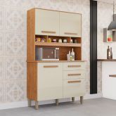 Kit Cozinha Sofia 4P2G Cinamomo.Off White Imop