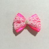 Laço Cetim Pink com Renda M