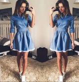 Vestido jeans babado