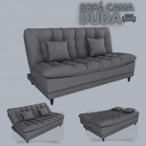 Sofa Cama MX Duda 1 Estagio Linho Cinza 487 Matrix