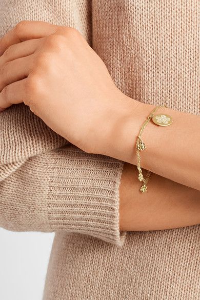 CAROLINA BUCCI Lucky Diamonds 18-karat gold diamond charm bracelet