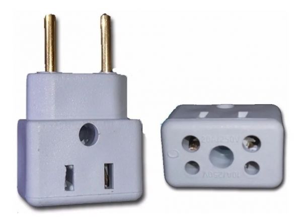 Adaptador Tomada Benjamin 3 Pino P/ 2 10 E 20 Amper