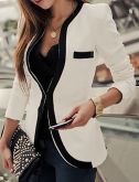 Feminino Terno Tamanhos Grandes Todas as Estações,Estampa Colorida Branco / Preto Raiom / Poliéster