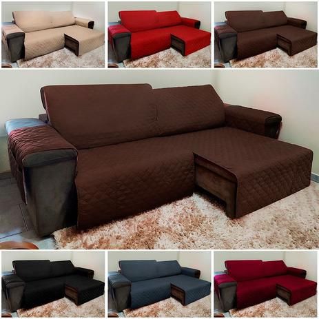 Capa Protetora Sofa Retratil Martelado 3Lgs Marrom Vera Luci