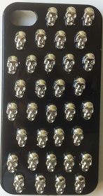 CASE CAVEIRAS CROMADAS PARA IPHONE 4 E 4S