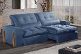 Estofado Retratil Reclinavel Itaoca.Fitipaldi 210 2x80 Veludo Inca Azul 24 Idealle
