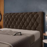Cabeceira Solteiro Luxuria 90 Veludo Chocolate 1702 SR Cabec