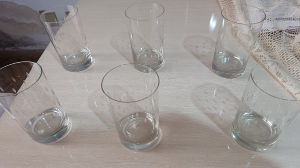 Kit com 6 Copos de Cristal Anos 80 Antigo Whisky Vodka Chopp Gin