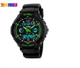 Relógio masculino skmei anadigi 0931 preto e verde - Skmei