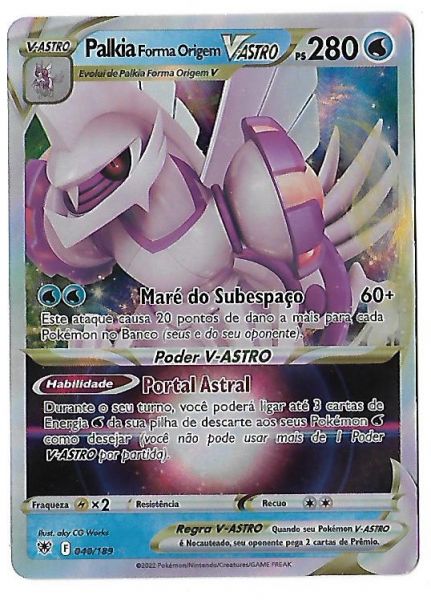 Pokemon Palkia Forma Origem V Astro Espada e Escudo Estrelas Radiantes