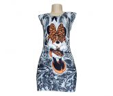 Vestidos de Malha Fria - Vestido Curto de Malha Fria Estampa Folk Disney - Lançamento Verão 2017