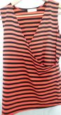 Blusa listrada Preto/vermelho Filomena
