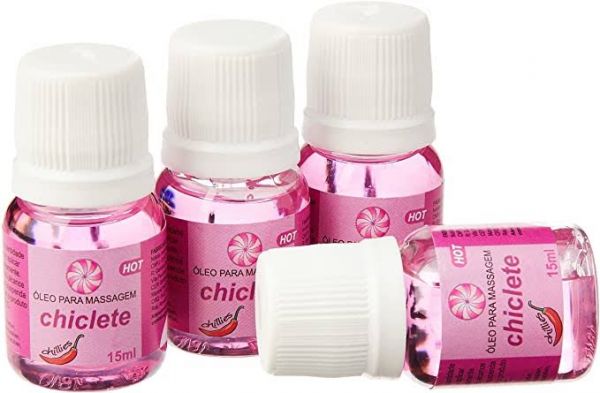 ÓLEO LUBRIFICANTE SENSUAL HOT 15ML CHILLIES BEIJÁVEL CHICLETE