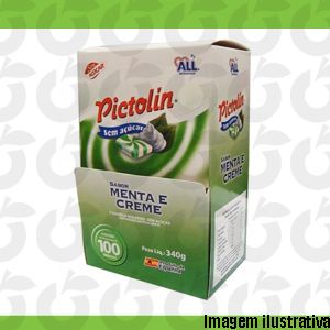 Caramelo de Menta e Creme Zero Açúcar Display 340 Gramas Pictolin