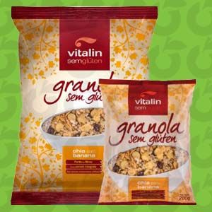 Granola Sem Glúten Chia com Banana 800 Gramas Vitalin