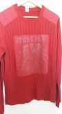 Blusa de  lã   vermelha com detalhe  frontal GG