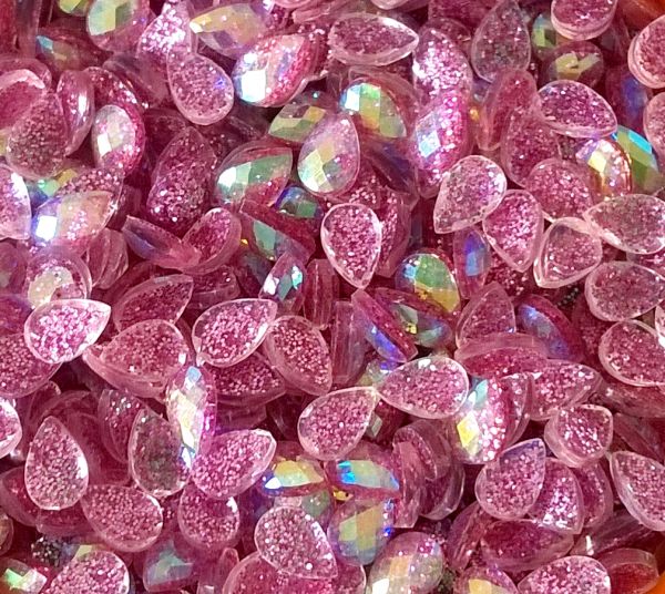Gota Glitter 4x6mm - Rosa