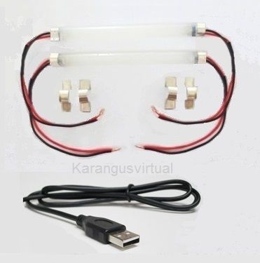 Barras com leds auto brilho e plugue usb
