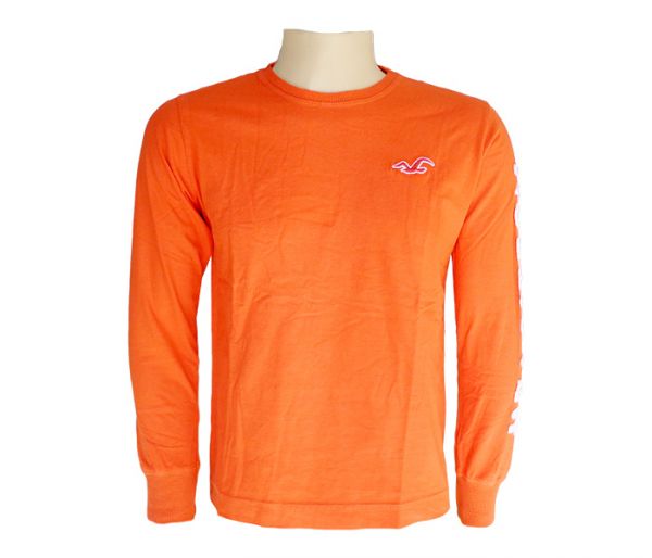 Camisa Manga Longa Hollister Laranja MOD:76971 [Réplica]