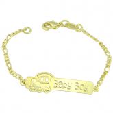 Pulseira infantil Baby Boy folheada a ouro 18k para bebês meninos - P523