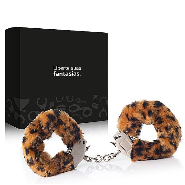 Algema em Metal com capa em Pelúcia Oncinha