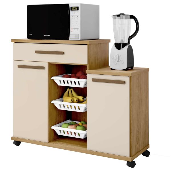 Fruteira Teresina 107 2P1G3Cestos Cinamomo.Off White Arte Moveis