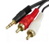 Cód: 91 -  CABO DE AUDIO P2/2RCA 1.5M : KP-PR201 1.5M R