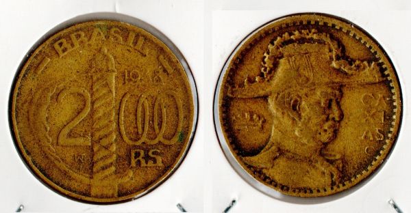 V162a-3 - 2$000 1938 - Tiragem 2.543.000 poligonal