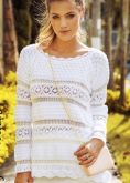 blusa renda off white