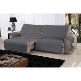 Capa Protetora Sofa Retratil Martelado 3Lgs Cinza Vera Lucia