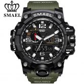 SMAEL Marca Men Sports Relógios Dual Display Analógico Digital LED Eletrônico Relógio Militar de Qua