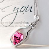 Colar Amor Modelo Garrafa Pingente De Coração Original