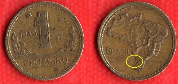 V227-1 - 1 CR 1945 com sigla - ESCASSA