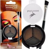 Kit Delineador De Sobrancelha Bella Femme com pincel e moldes para auxiliar no delineado