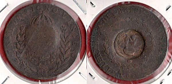 C751 - 40 Réis com carimbo de 20 - 1832R