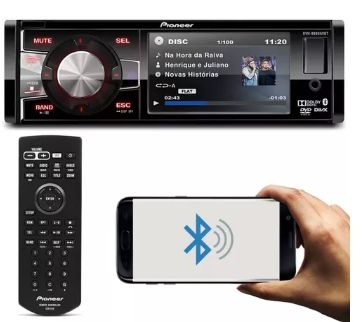DVD Player Automotivo Pioneer DVH-8880AVBT 1 Din 3,5 Pol Bluetooth USB AUX CD MP3 RCA WMA AM FM