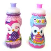 Garrafinha plastica  Squeeze Coruja