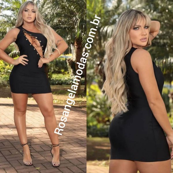 Vestido de lycra com corrente