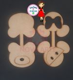 Chaveiro Urso e Mickey/Minie
