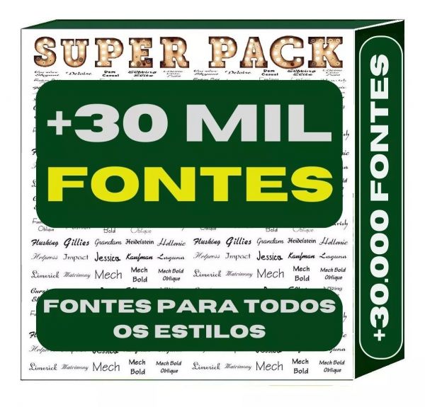 Super Pack: +30 Mil Fontes + Mega Pack Letras 3d