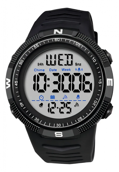 Relógio SANDA 6014 ORIGINAL militar Masculino Esportivo À Prova D'água cor preto com fundo branco