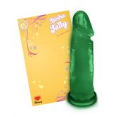 Pênis Realístico em Jelly Verde base para cinta 18X4,0