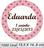 1000 ADESIVOS / Redondos ou Retangular 15,5 X 14.,8 cm