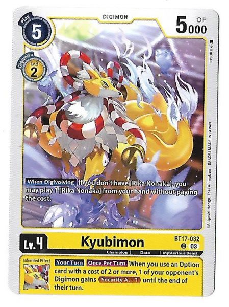 Digimon CCG Kyubimon Common BT17