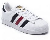 TENIS ADIDAS SUPERSTAR BRANCO C/ VERMELHO E PRETO - AD-664