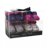 Conjunto de Meias Botinhas Nautica 4 Pares Meninas 0 a 6 Meses