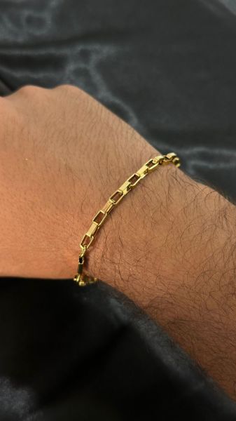 *pulseira masculina tijolinho de aço inoxidável*