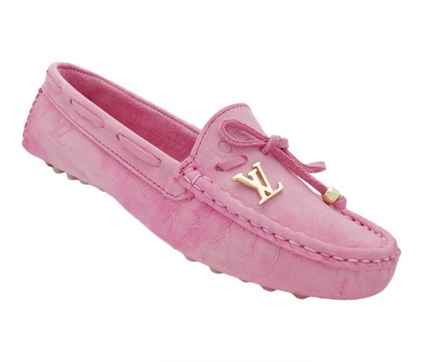 Mocassim Feminino Louis Vuitton Couro Rosa Claro